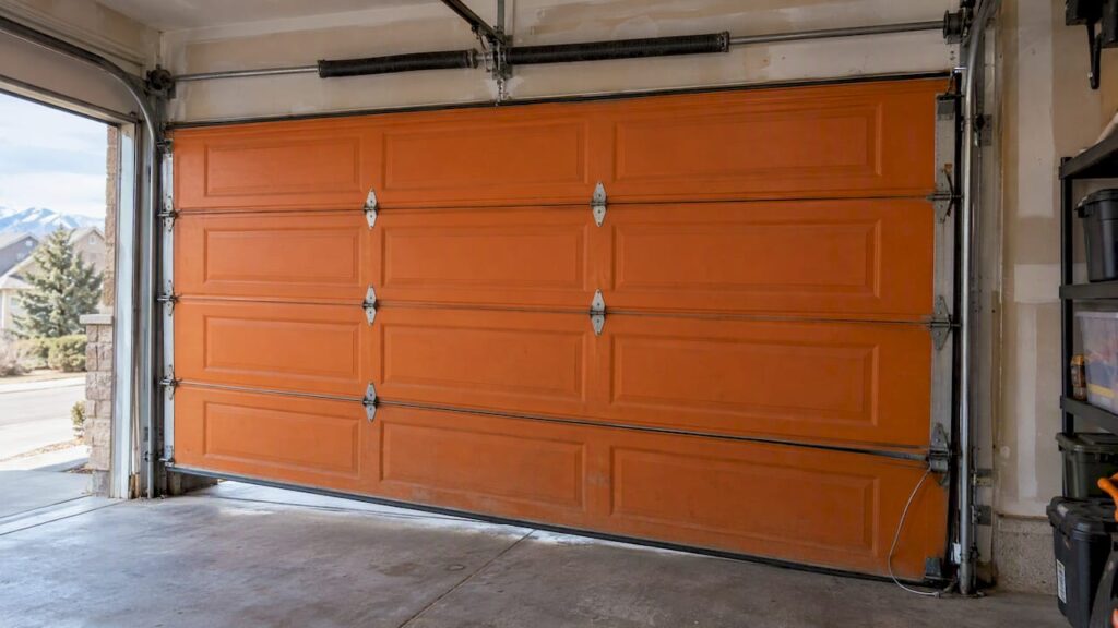 Crooked garage door with a slack lift cable