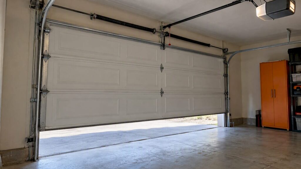Garage door stopped just above the floor